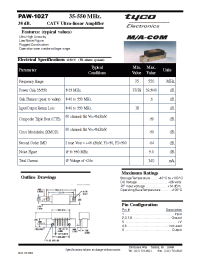 Datasheet PAW1027 manufacturer M/A-COM